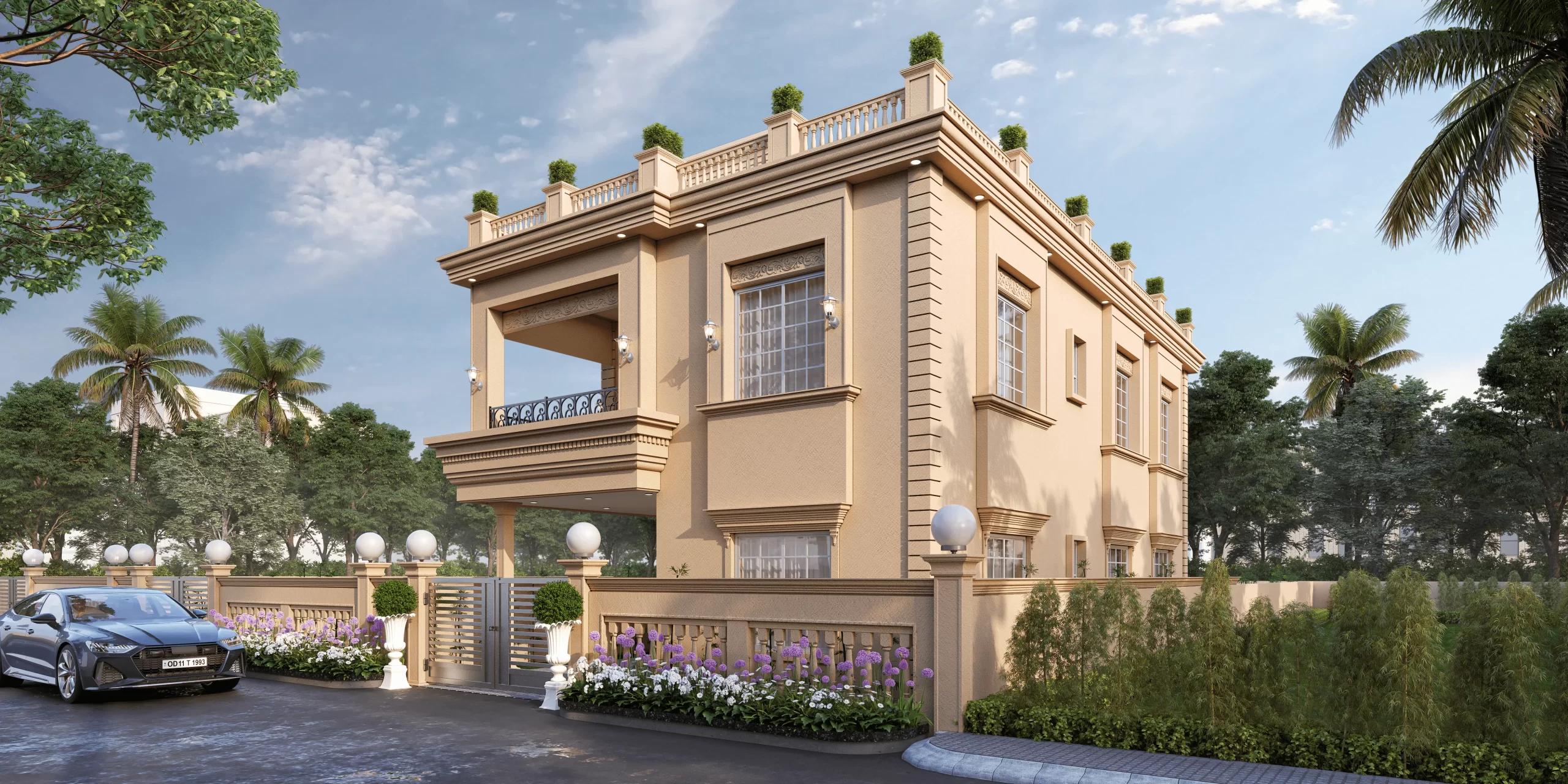 Villa Side & Garden Perspective