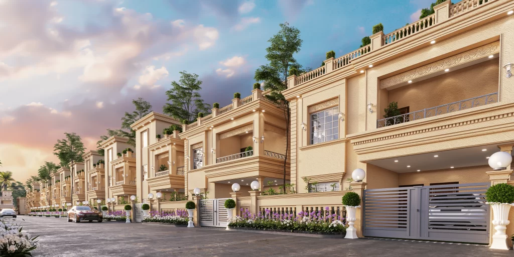 Villa Row Panoramic Day View